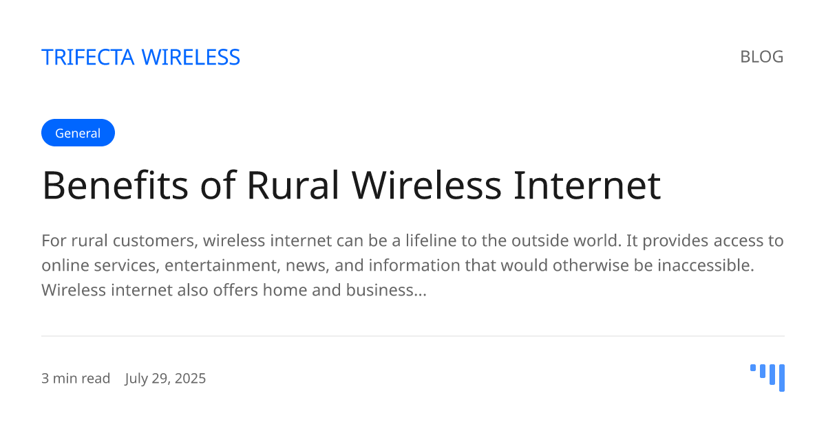 Benefits of Rural Wireless Internet