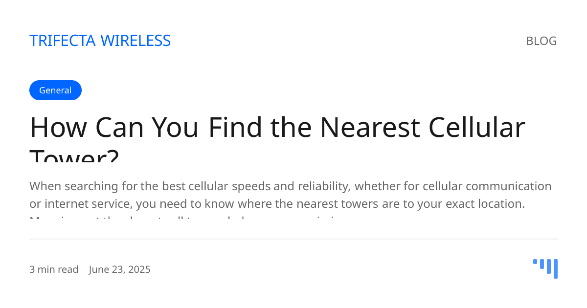 How Can You Find the Nearest Cellular Tower?