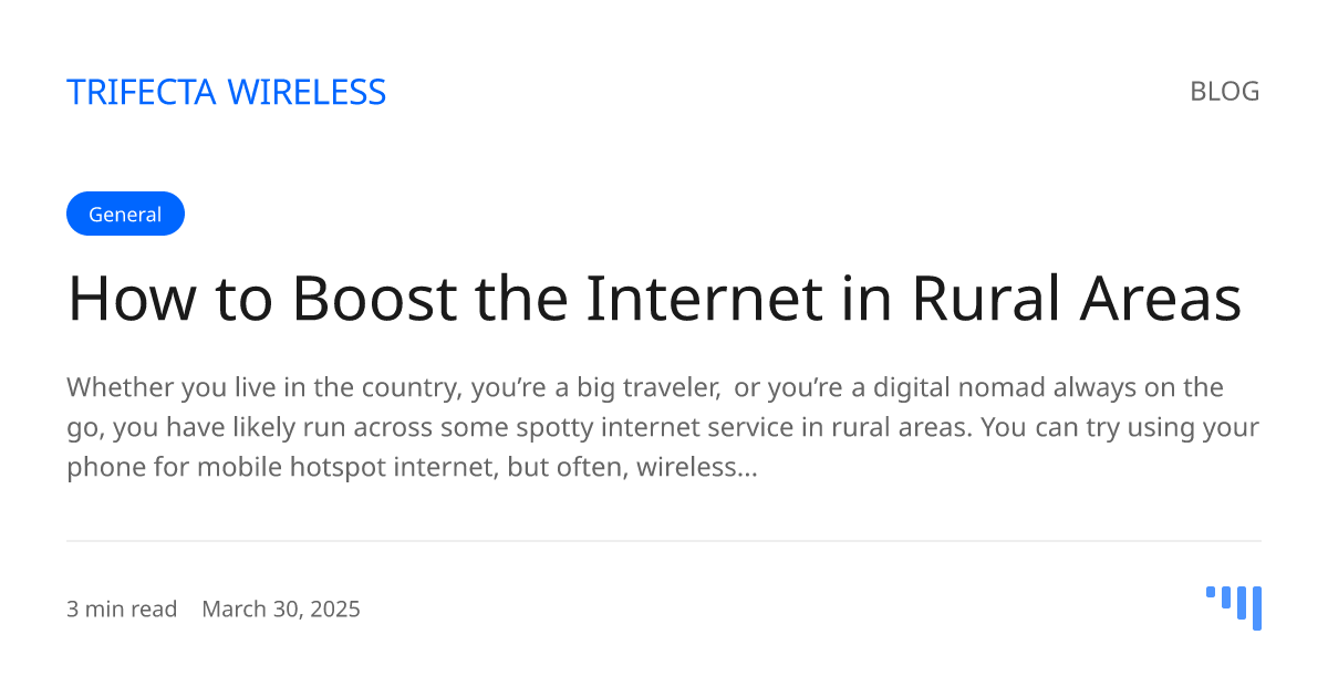 How to Boost the Internet in Rural Areas